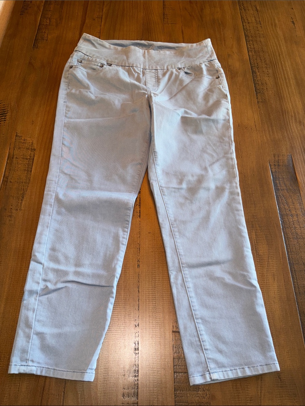 Jag jeans Light Blue Stretch Pull-On size 12 high rise slim ankle flattering EUC
